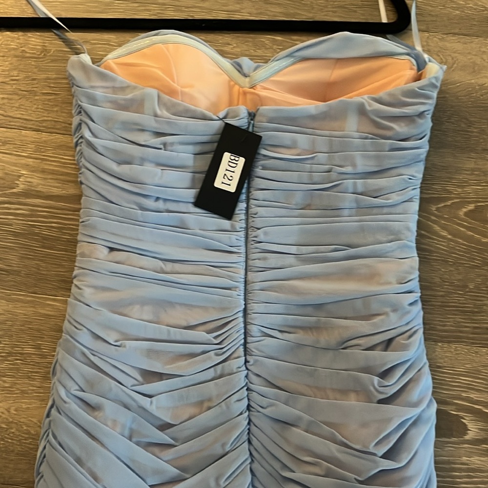 HotMiamiStyles Baby Blue Ruched Mini Dressed - Picture 3 of 5